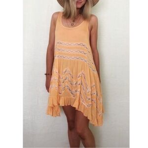 Free People Peach Asymmetrical Tank Dress